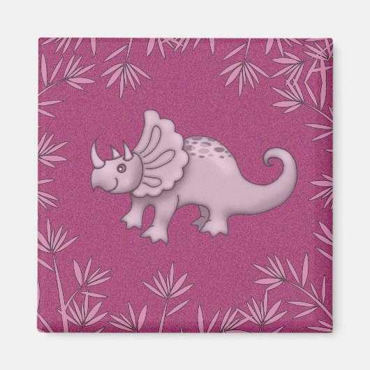 かわいいトリケラトプス恐竜マグネット マグネット (正面)
