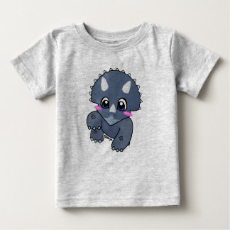 かわいいトリケラトプス ベビーTシャツ