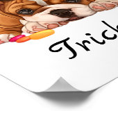 かわいいトリックまたはキャンディドッグの治療 |ハロウィーン ポスター (角)