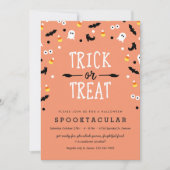 かわいいトリックまたはトリートキッズハローウィンパーティ招待状 招待状 (正面)