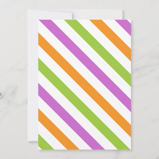 かわいいトリックまたはトリート紙吹雪ハローウィンパーティ 招待状 (裏面)