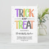 かわいいトリックまたはハロウィーンの衣装パーティー 招待状 (スタンド正面)