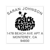 かわいいトリックまたはハロウィーンカボチャを治療 セルフインキングスタンプ (デザイン)