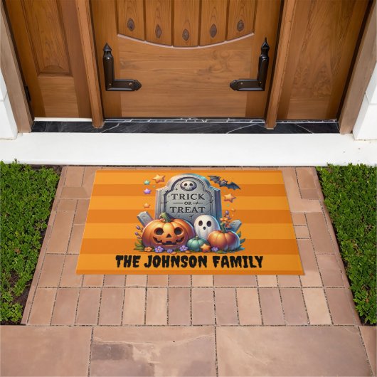 かわいいトリックまたは治療 ドアマット (室外)