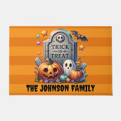 かわいいトリックまたは治療 ドアマット (正面)