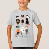 かわいいトリックやハロウィーンの子供たちを扱う Tシャツ (正面)