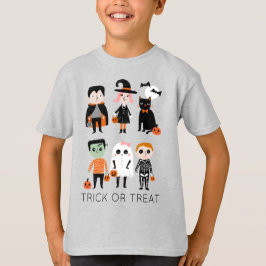 かわいいトリックやハロウィーンの子供たちを扱う Tシャツ
