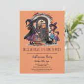 かわいいトリックトリートキッズスイーツハローウィンパーティ 招待状 (スタンド正面)