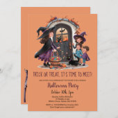 かわいいトリックトリートキッズスイーツハローウィンパーティ 招待状 (正面/裏面)