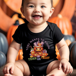 かわいいトリック不気味やハロウィーンキャンディを扱う ベビーボディスーツ