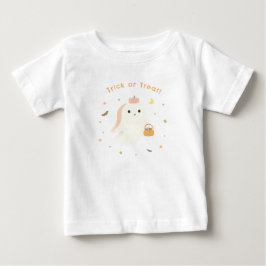 かわいいトリック・オア・トリートの幽霊の赤ちゃんTシャツ ベビーTシャツ