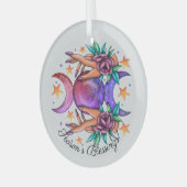 かわいいトリプルムーンの女神を作成&バラ ガラスオーナメント (正面左)