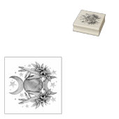 かわいいトリプルムーンの女神を作成&バラ ラバースタンプ (押印)