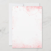 かわいいトリプレットベビーピンクフローラベビーシャワーモダン 招待状 (裏面)