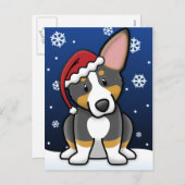 かわいいトリペンブローククリスマスポストカードウェルシュコーギー シーズンポストカード (正面/裏面)