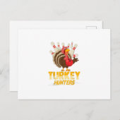 かわいいトルキーハンター面白いボウリング感謝祭 インビテーションポストカード (正面/裏面)
