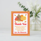 かわいいトルキー感謝祭のパーティーお礼 ポストカード (スタンド正面)