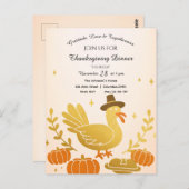 かわいいトルコおもしろい家族の感謝祭 ポストカード (正面/裏面)