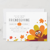 かわいいトルコのフレンドズギビング 招待状 (正面)