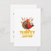 かわいいトルコハンターおもしろいボーリング感謝祭 招待状 (正面/裏面)