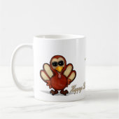 かわいいトルコ感謝祭パーソナライズされた名 コーヒーマグカップ (左)