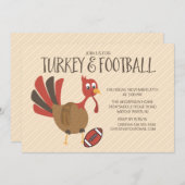 かわいいトルコ&サッカーサンクスギビング招待状 招待状 (正面/裏面)