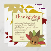 かわいいトルコ 招待状 (正面/裏面)