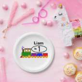 かわいいトレインボーイの1歳の誕生日 ペーパープレート (パーティー)