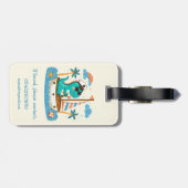 かわいいトレックス航海の帆船キャプテン ラゲッジタグ (裏面横)