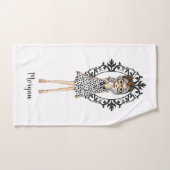 かわいいトレンディーの女の子(眼鏡) バスタオルセット (ハンドタオル)