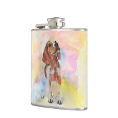 かわいいトレンディーの子犬の動物犬の水彩画 フラスク (左)