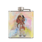 かわいいトレンディーの子犬の動物犬の水彩画 フラスク (裏面)