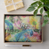 かわいいトレンディーの水色の（ばちゃばちゃ）跳ねるの部族の羽 薄葉紙 (ギフト)