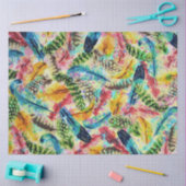 かわいいトレンディーの水色の（ばちゃばちゃ）跳ねるの部族の羽 薄葉紙 (クラフト)