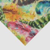 かわいいトレンディーの水色の（ばちゃばちゃ）跳ねるの部族の羽 薄葉紙 (詳細)