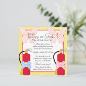 かわいいトレンディーの消防士とバタフライのジェンダーリビール 招待状 (スタンド正面)