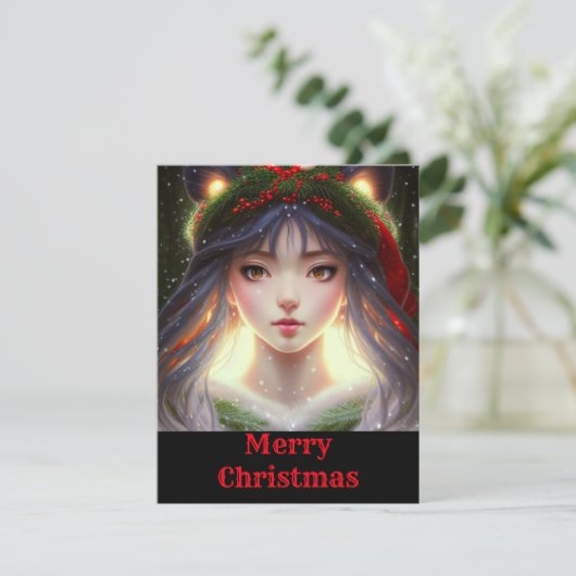 かわいいトレンディーアニメマンガクリスマスカード シーズンカード (スタンド正面)