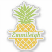 かわいいトレンディーイエローグリーンパイナップル シール (正面)