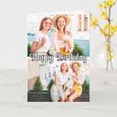 かわいいトレンディーカスタム2枚テンプレート誕生日カード カード (黄色い花)