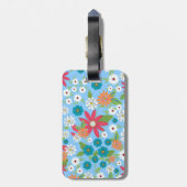 かわいいトレンディーガーリーのソフトカラーの花柄 ラゲッジタグ (裏面縦)