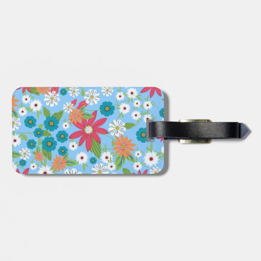 かわいいトレンディーガーリーのソフトカラーの花柄 ラゲッジタグ (裏面横)