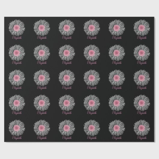 かわいいトレンディーガーリーヒョウアニマルプリントガーベラ ラッピングペーパー (フラット)