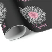 かわいいトレンディーガーリーヒョウアニマルプリントガーベラ ラッピングペーパー (ロールコーナー)