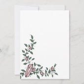 かわいいトレンディーガーリーフラワーつる植物ピンクジェムクリスタル 招待状 (正面)