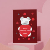 かわいいトレンディークマと赤ヒートバレンタインデー シーズンカード