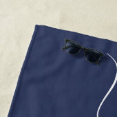 かわいいトレンディースクリプト名パーソナライズされたネイビーブルー ビーチタオル (インサイチュ)