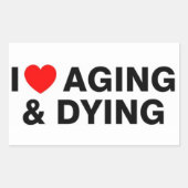 かわいいトレンディーステッカーの老化と死が大好き 長方形シール (正面)