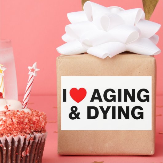 かわいいトレンディーステッカーの老化と死が大好き 長方形シール (パーティー)