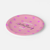 かわいいトレンディータイポグラフィピンクハッピーガレンティンデー ペーパープレート (アングル)