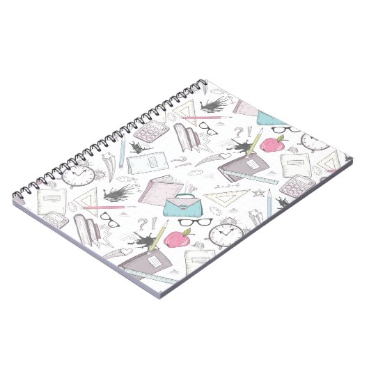 かわいいトレンディーティーチャー学校パターン ノートブック (左側)